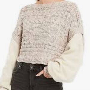 NWOT Free People Honey Cable Knit Cropped Sweater